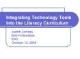Integrating Technology Tools into the Literacy Curriculum PowerPoint PPT Presentation