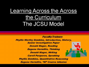 Learning Across the Across the Curriculum The JCSU Model