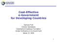 CostEffective eGovernment for Developing Countries PowerPoint PPT Presentation