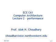 ECE C61 Computer Architecture Lecture 2 