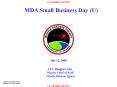 MDA Small Business Day U PowerPoint PPT Presentation
