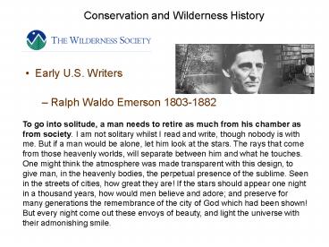 Conservation and Wilderness History