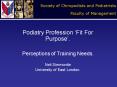 Podiatry Profession Fit For Purpose. PowerPoint PPT Presentation
