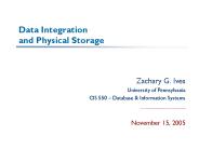 Data Integration and Physical Storage