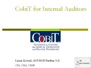 CobiT for Internal Auditors