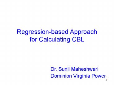 Regressionbased Approach for Calculating CBL