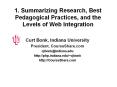 1. Summarizing Research, Best Pedagogical Practices, and the Levels of Web Integration PowerPoint PPT Presentation