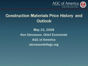Construction Materials Price History and Outlook
