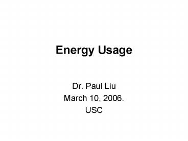 Energy Usage