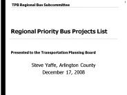 Regional Priority Bus Projects List