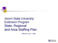 Alcorn State University Extension Program State, Regional and Area Staffing Plan PowerPoint PPT Presentation