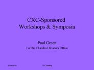 CXCSponsored Workshops