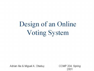 Design of an Online Voting System presentation | free to download