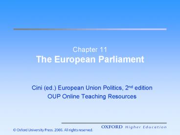Chapter 11 The European Parliament