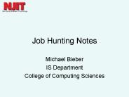Job Hunting Notes