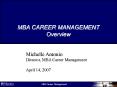 MBA CAREER MANAGEMENT Overview PowerPoint PPT Presentation