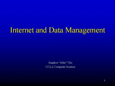 Internet and Data Management