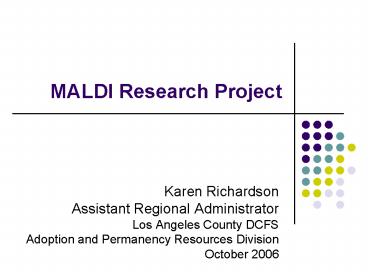 MALDI Research Project