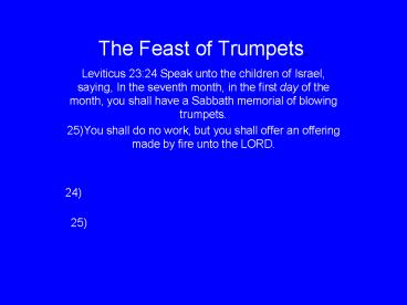 The Feast of Trumpets.