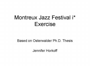 Montreux Jazz Festival i* Exercise
