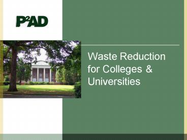 Waste Reduction for Colleges