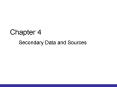 Secondary Data and Sources PowerPoint PPT Presentation
