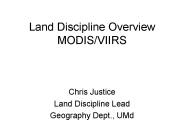 Land Discipline Overview MODISVIIRS