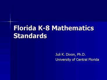 Florida K8 Mathematics Standards