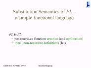 Substitution Semantics of FL a simple functional language
