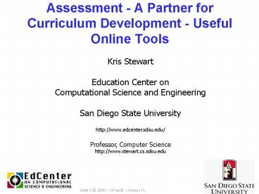 Assessment A Partner for Curriculum Development Useful Online Tools