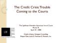 The Credit Crisis: Trouble Coming to the Courts PowerPoint PPT Presentation