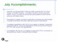 July Accomplishments:
