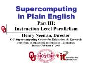 Supercomputing in Plain English Part III: Instruction Level Parallelism