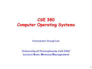 CSE 380 Computer Operating Systems