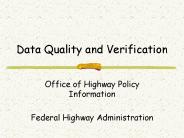 Data Quality and Verification
