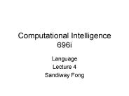 Computational Intelligence 696i