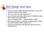 GUI Design and Java