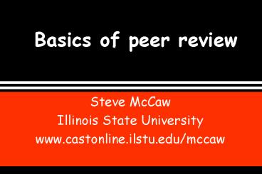 Basics of peer review