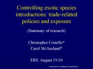 Controlling exotic species introductions: traderelated policies and exposure