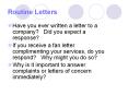 Routine%20Letters PowerPoint PPT Presentation