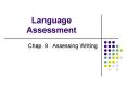 Language Assessment PowerPoint PPT Presentation
