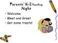 Parents K2 Reading Night PowerPoint PPT Presentation