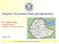 Ethiopians Investment Climate and Opportunities By Tadesse Haile General Manager Ethiopian Investmen PowerPoint PPT Presentation