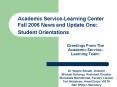 Greetings From The Academic ServiceLearning Team: PowerPoint PPT Presentation