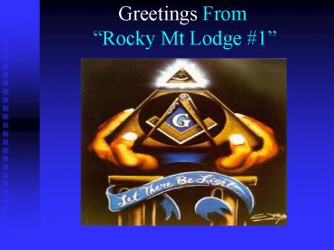 Greetings From Rocky Mt Lodge