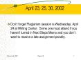 April 23, 25, 30, 2002 PowerPoint PPT Presentation