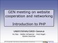 GEN meeting on website cooperation and networking Introduction to PHP PowerPoint PPT Presentation