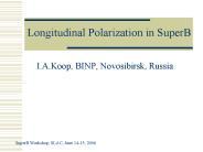 Longitudinal Polarization in SuperB PowerPoint PPT Presentation