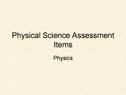 Physical Science Assessment Items