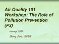 Air Quality 101 Workshop: The Role of Pollution Prevention P2 PowerPoint PPT Presentation